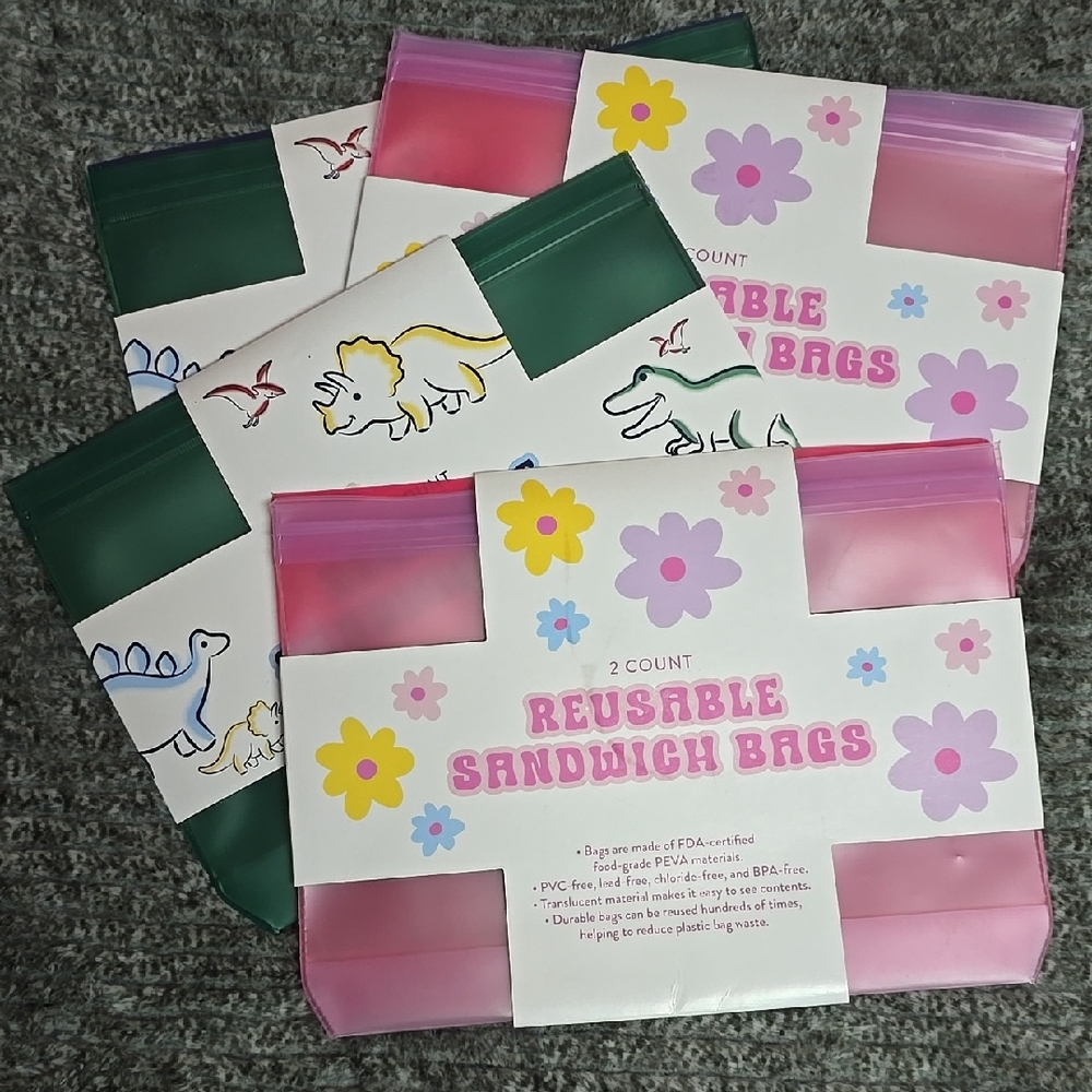 Reusable Sandwich Bags - 8 Total Bags